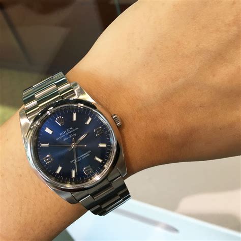 rolex oyster perpetual 114200 green|Rolex air king blue dial.